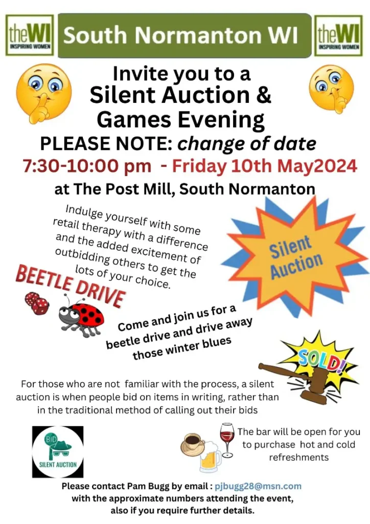 Silent Auction & Games Evening SN WI | Post Mill Centre