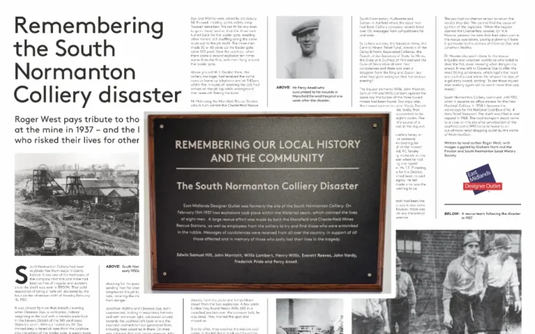 Memorial Plaque and Signage Honouring the South Normanton Colliery Disaster Finds Permanent Home at The Post Mill Centre